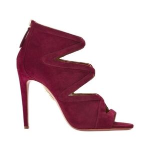 AQUAZZURA Red Cutout Heels Boots  38.5